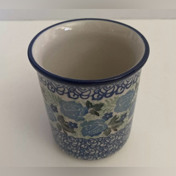 Blue Rose Signed Polish Pottery Spring Blossom 8-10oz  Coffee/Tea Mug - Picture 5 of 9